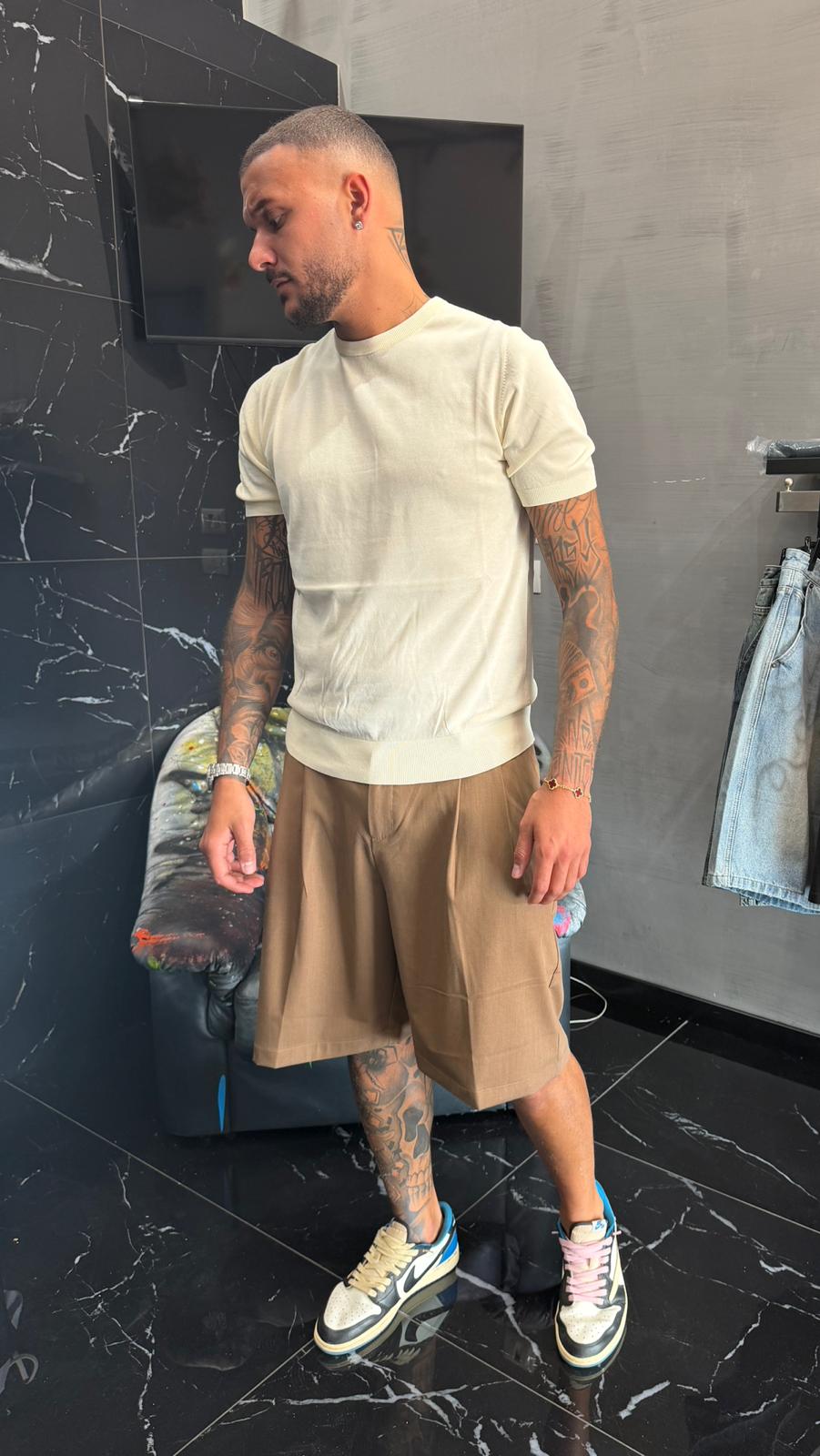 T-shirt in crepe di cotone