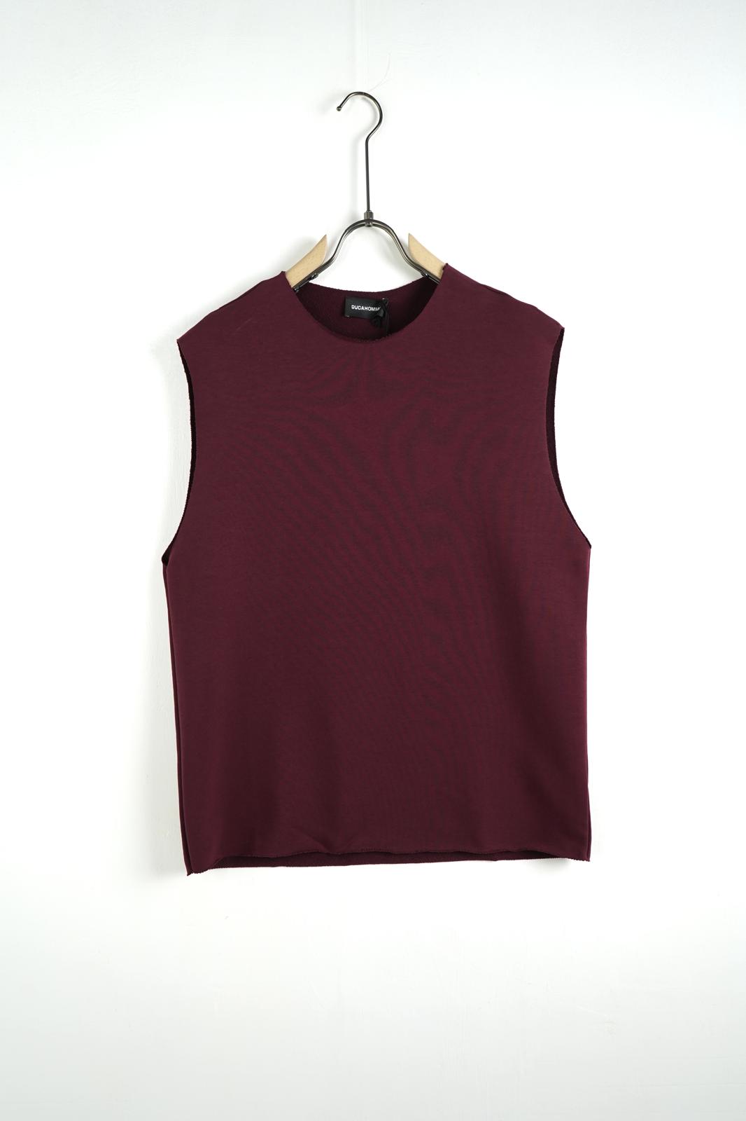 Coordinato smanicato felpato bordeaux