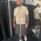 Gilet smanicato con zip beige