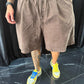 Pantaloncino stone wash marrone