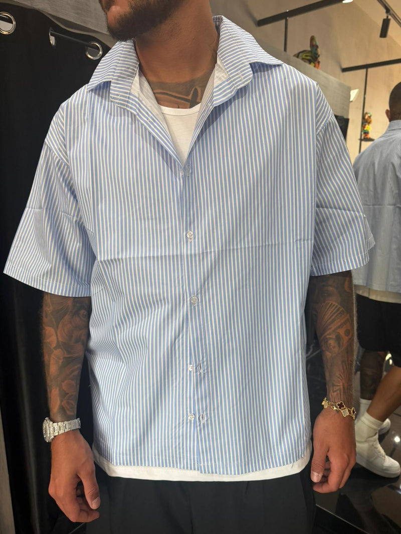 camicia a righe oversize