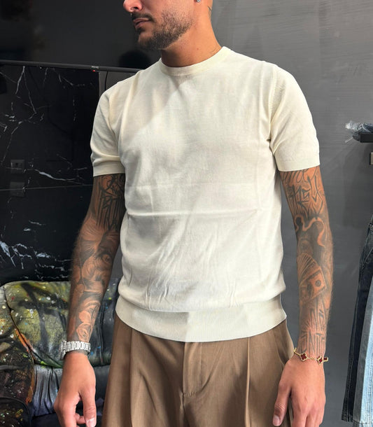 T-shirt in crepe di cotone