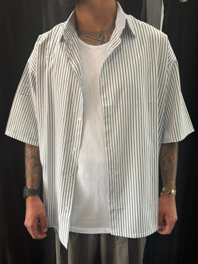 Camicia a righe marrone Oversize