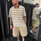 Pantaloncini stone wash beige