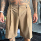 Pantaloncino elegante marrone con bottone
