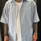 Camicia celeste a righe Oversize