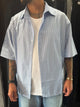 Camicia celeste a righe Oversize