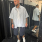 Camicia a righe blu Oversize