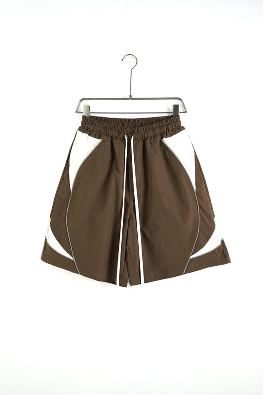 Coordinato smanicato con zip marrone/bianco