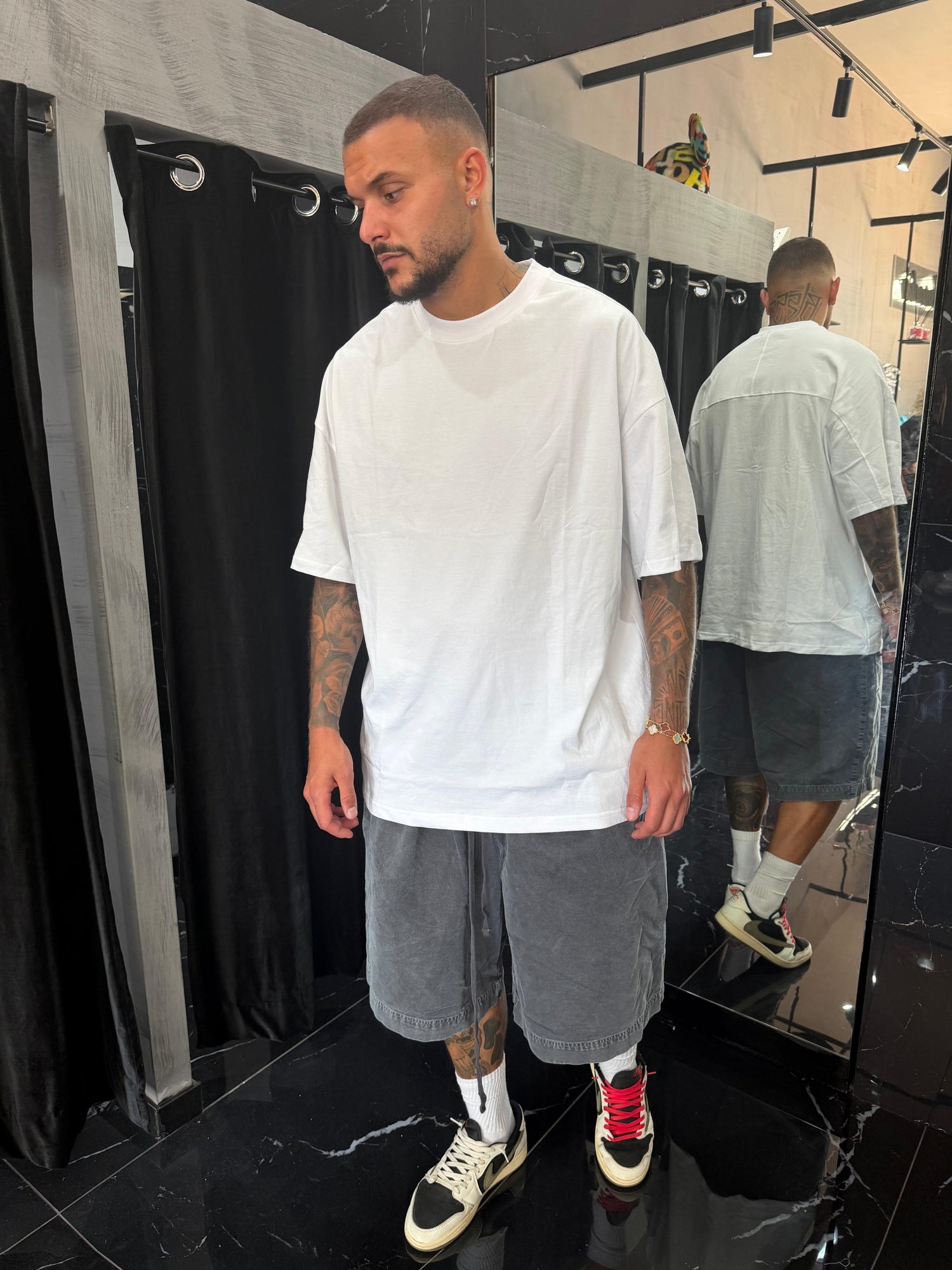 Pantaloncino Stone wash grigio