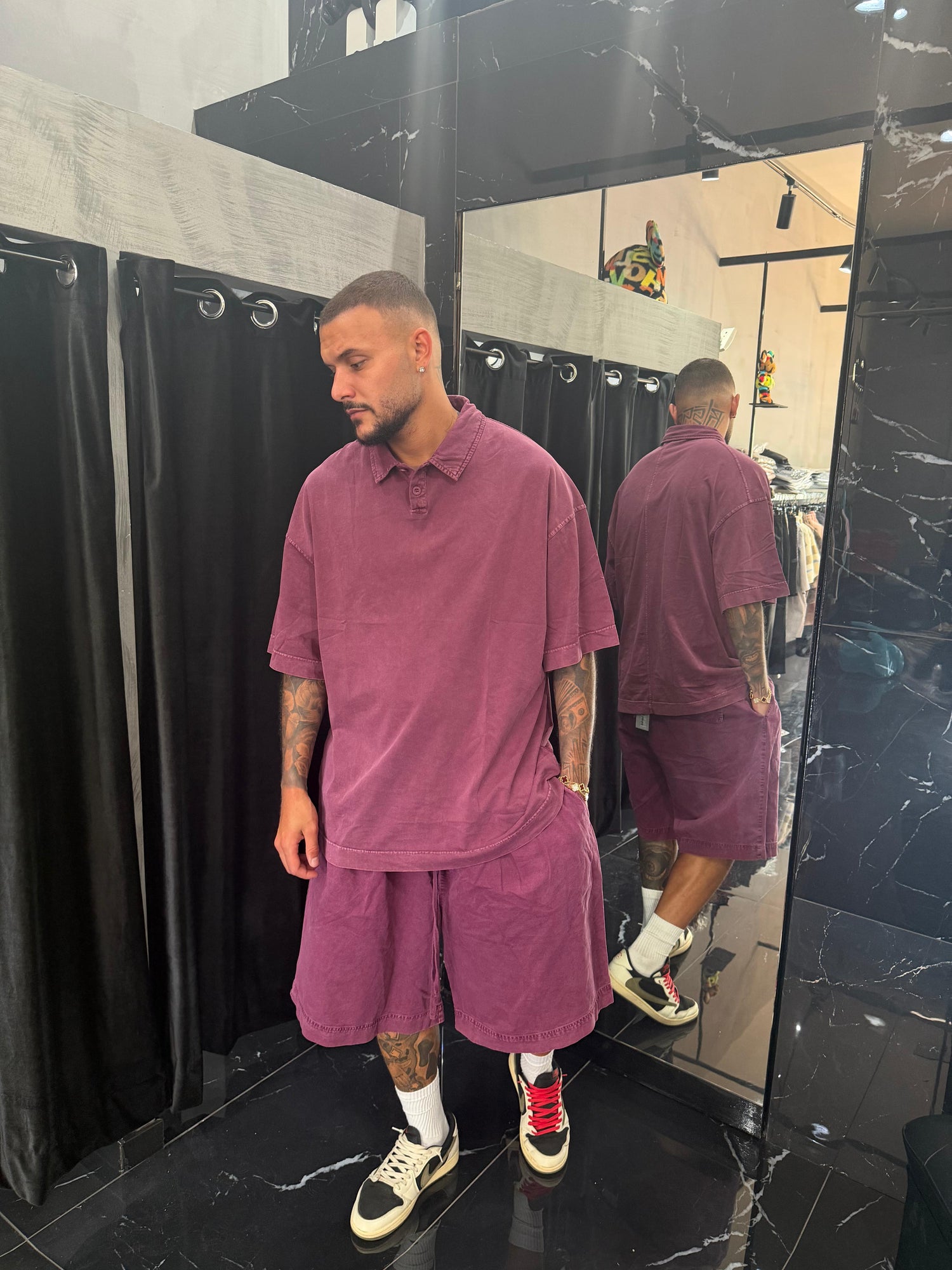 Coordinato Stone wash polo Oversize